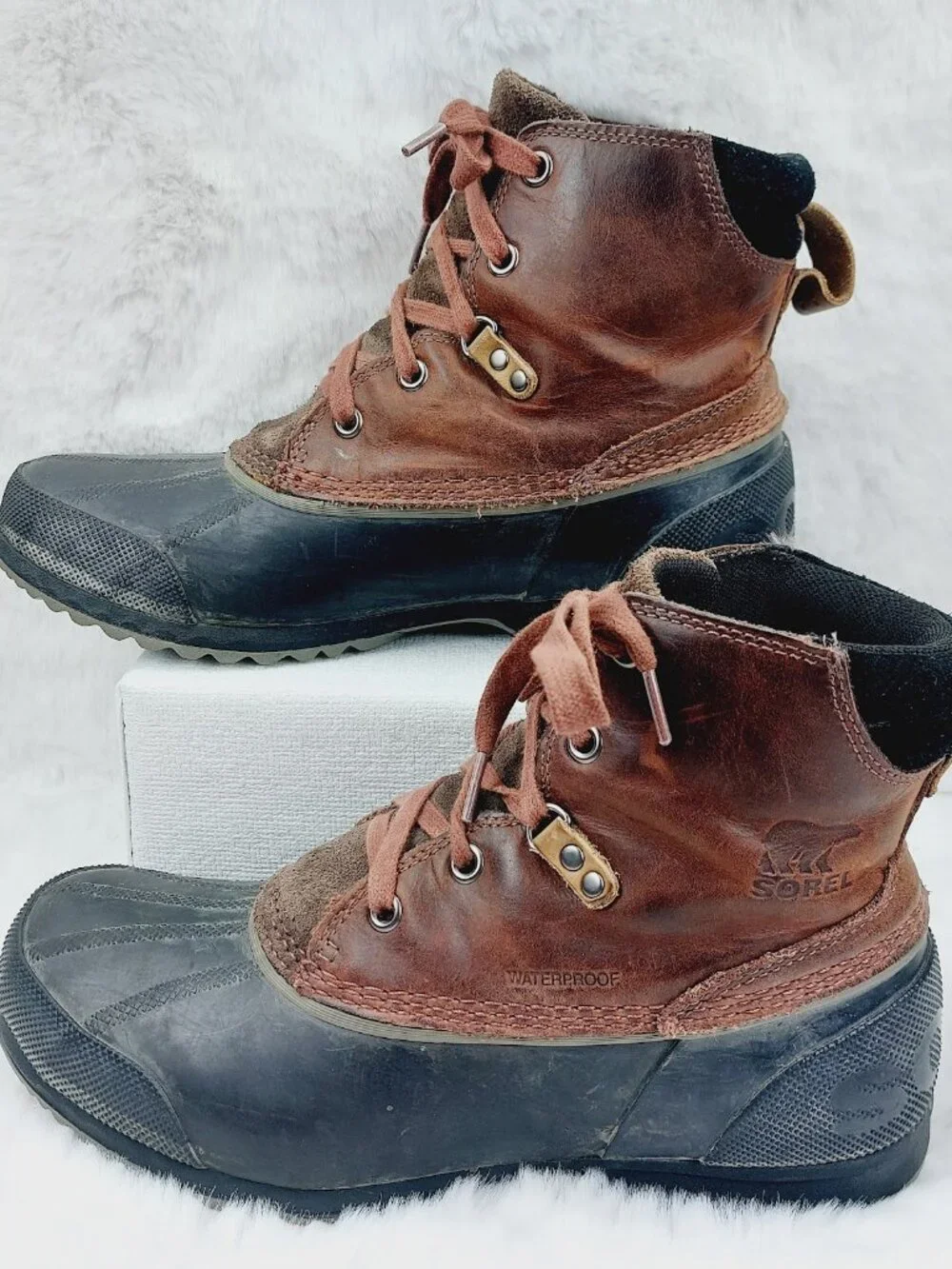 Sorel Men's Brown Black Ankeny Waterproof Classic Ankle Duck Winter Boot Size 9